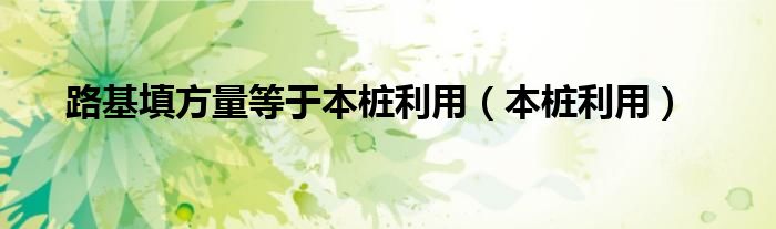 路基填方量等于本桩利用（本桩利用）