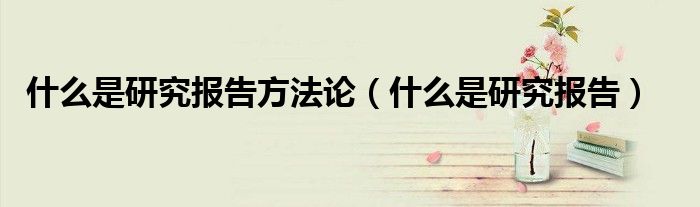 什么是研究报告方法论（什么是研究报告）