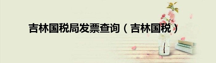 吉林国税局发票查询（吉林国税）