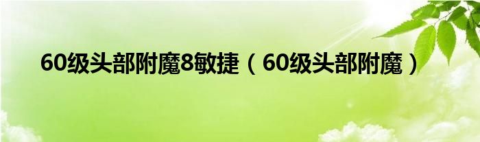 60级头部附魔8敏捷（60级头部附魔）