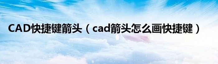CAD快捷键箭头（cad箭头怎么画快捷键）