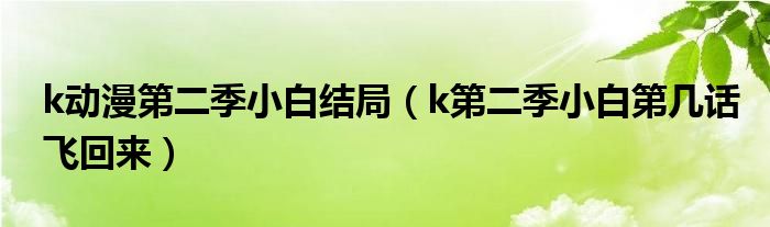 k动漫第二季小白结局（k第二季小白第几话飞回来）