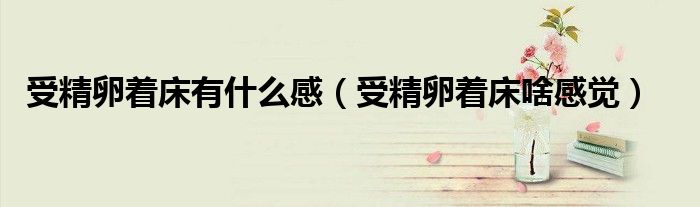 受精卵着床有什么感(受精卵着床啥感觉)