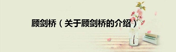 顾剑桥（关于顾剑桥的介绍）
