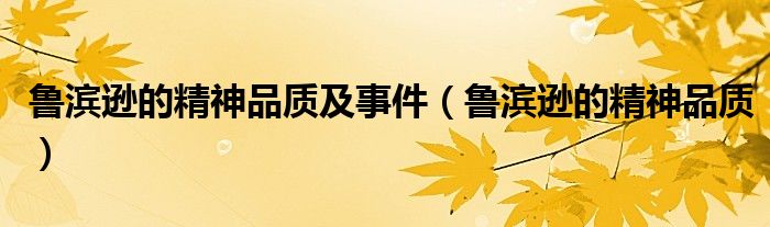 鲁滨逊的精神品质及事件（鲁滨逊的精神品质）