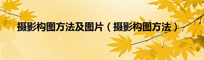 摄影构图方法及图片（摄影构图方法）