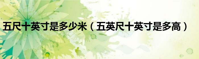 五尺十英寸是多少米（五英尺十英寸是多高）