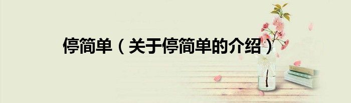 停简单（关于停简单的介绍）