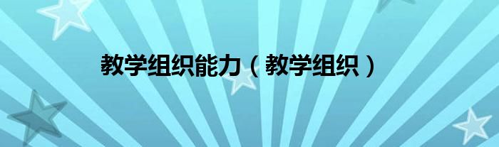 教学组织能力(教学组织)